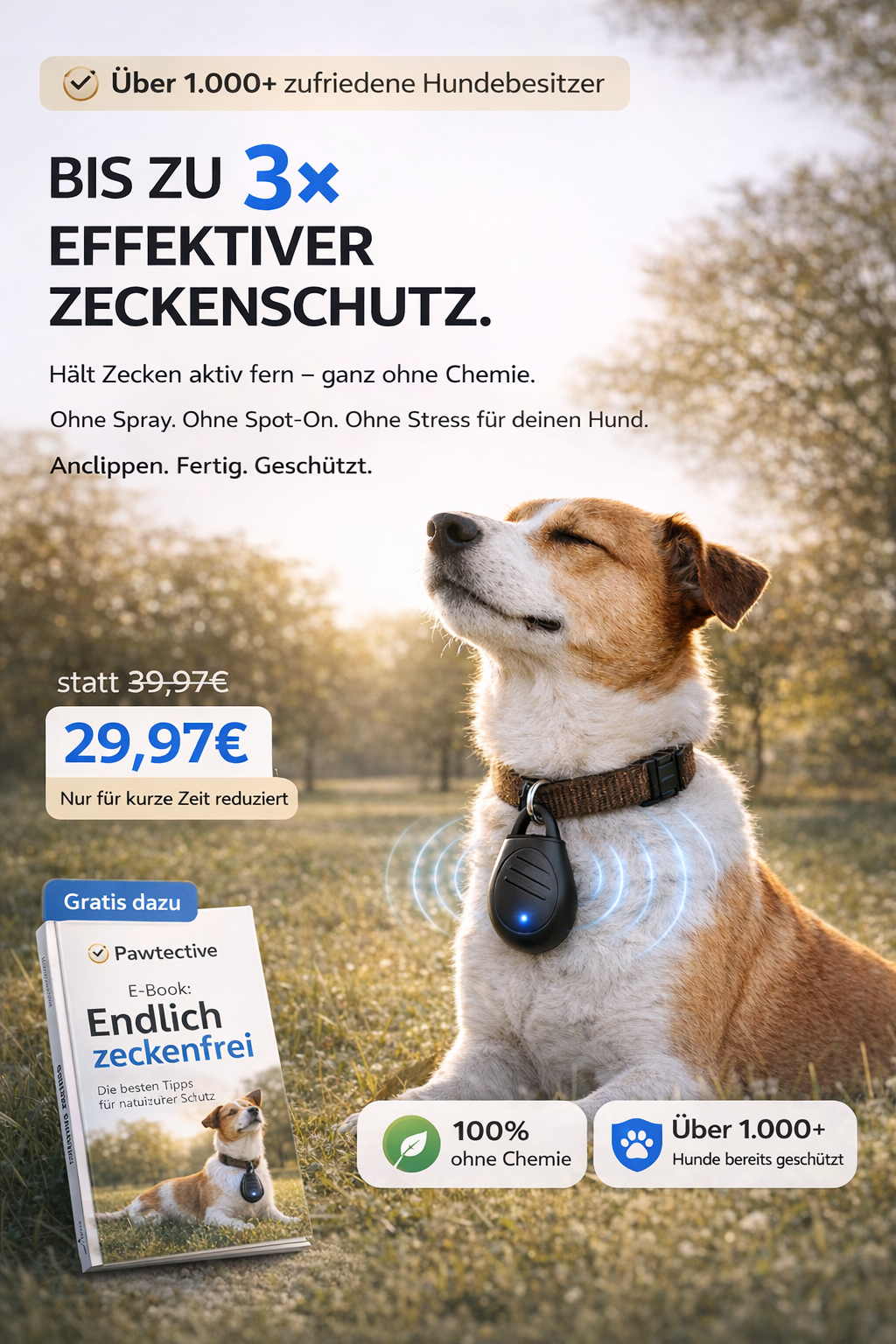 Pawtective ZeckenShield- Zuverlässiger Schutz vor Zecken ohne Chemie